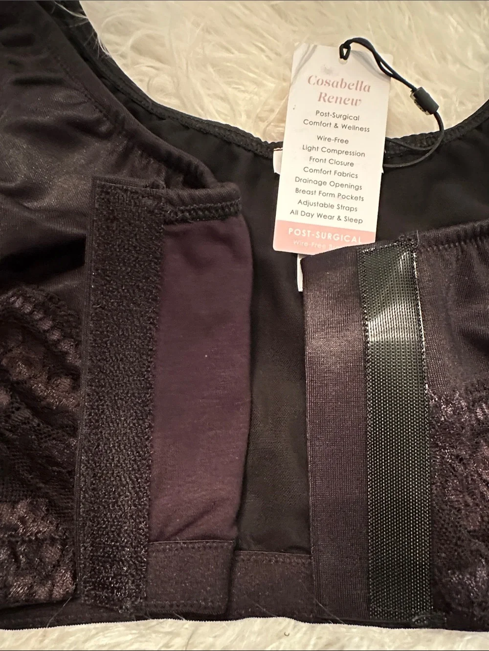Cosabella Renew Post Surgical Comfort Savona Cathy Black Bralette Size Large